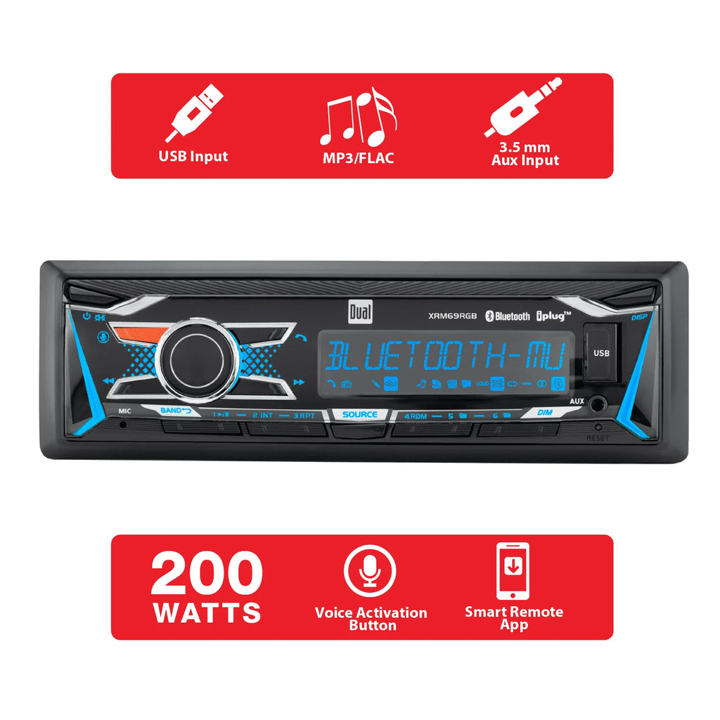 Single DIN Car Stereo Digital Media Receiver with Bluetooth C850527