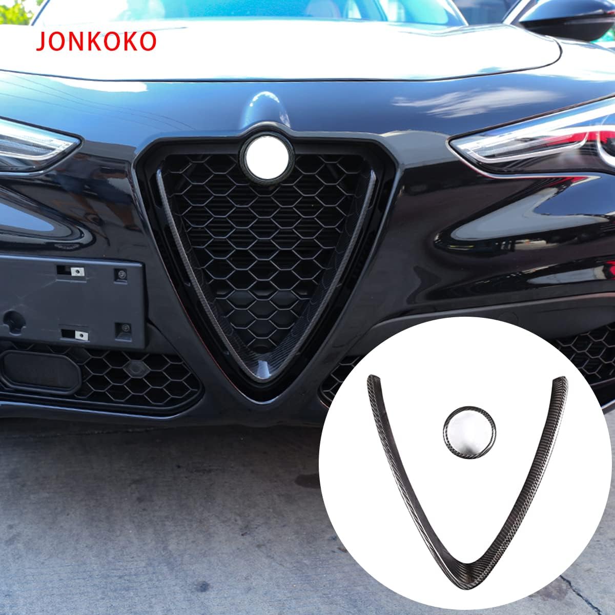 Carbon Fiber Style Front Grill Trim 2Pcs U14007