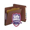 End Tab Pressboard Classification Folder with Fasteners, 1 Divider, Letter, Red Box of 10 K108129
