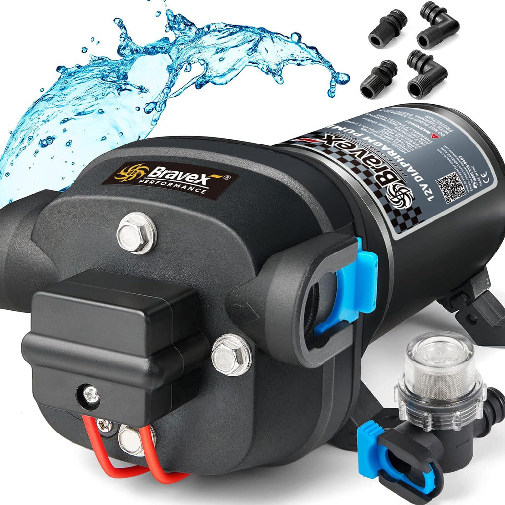 12V 5.2 GPM 40PSI Self Priming Water Diaphragm Pump with Pressure Switch M7936