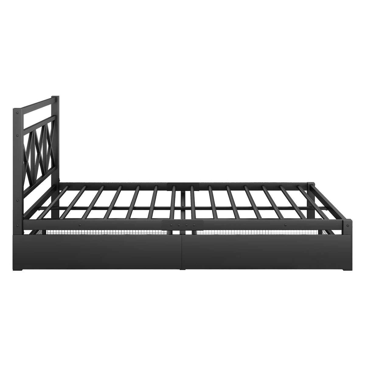 Metal Twin Size Platform Bed with Two Drawers Z241642
