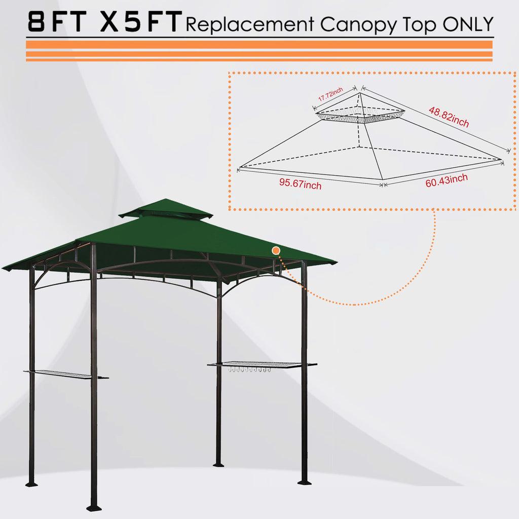 5x8 Double Tiered Grill Gazebo Replacement Canopy V692305