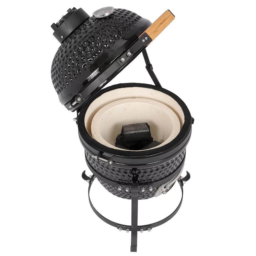 13in Black Ceramic Charcoal Kamado Grill Q2111