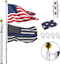 25FT Telescoping Aluminum Flag Pole Kit Z548