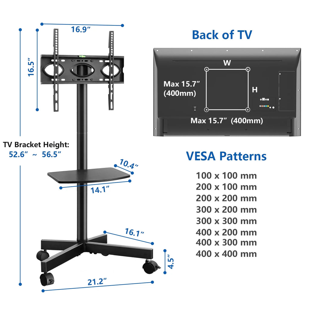 Modern Rolling TV Stand for 32 to 60 inch Flat Panel TVs Z63571