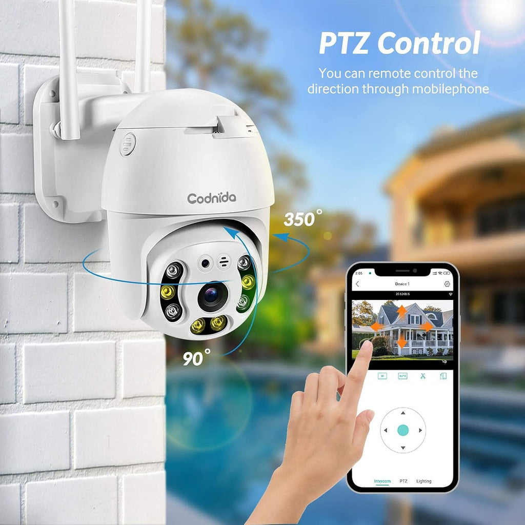 Outdoor Pan Tilt Wireless WiFi Security Camera 1080P PTZ Dome B4623
