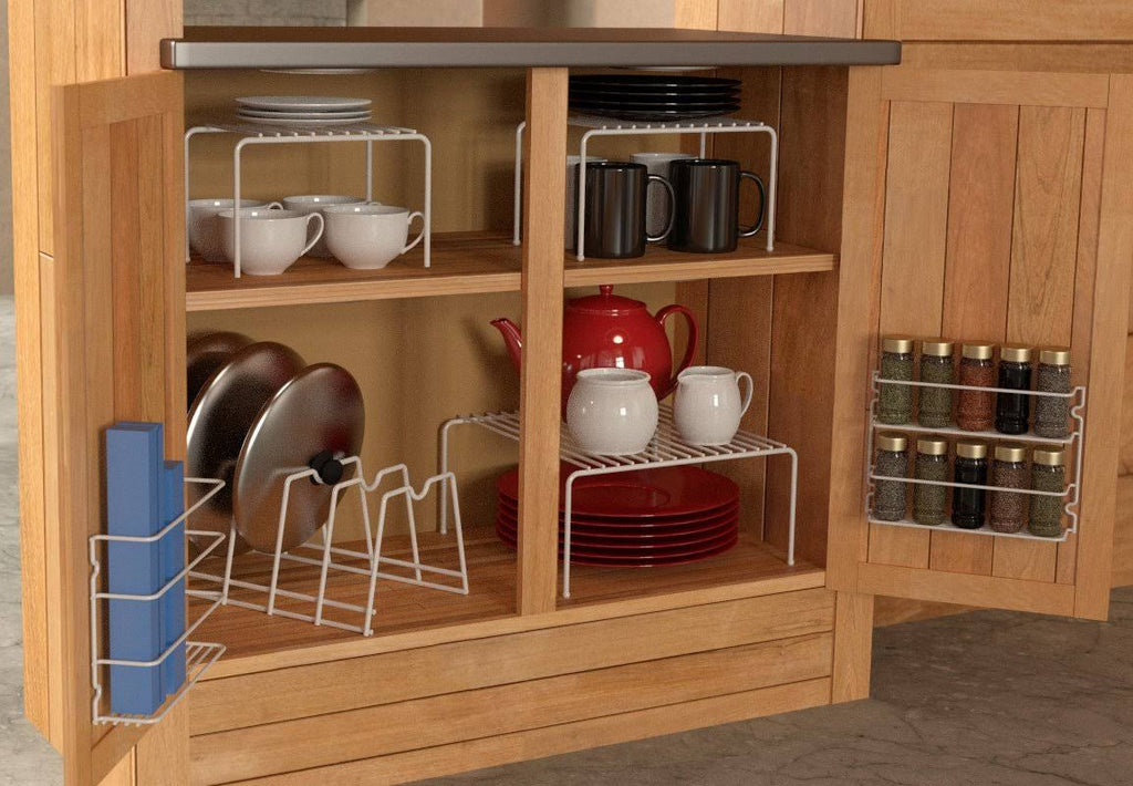 6 Piece Cabinet Organizer Set White U357959