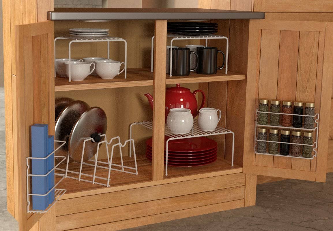 6 Piece Cabinet Organizer Set White U357959