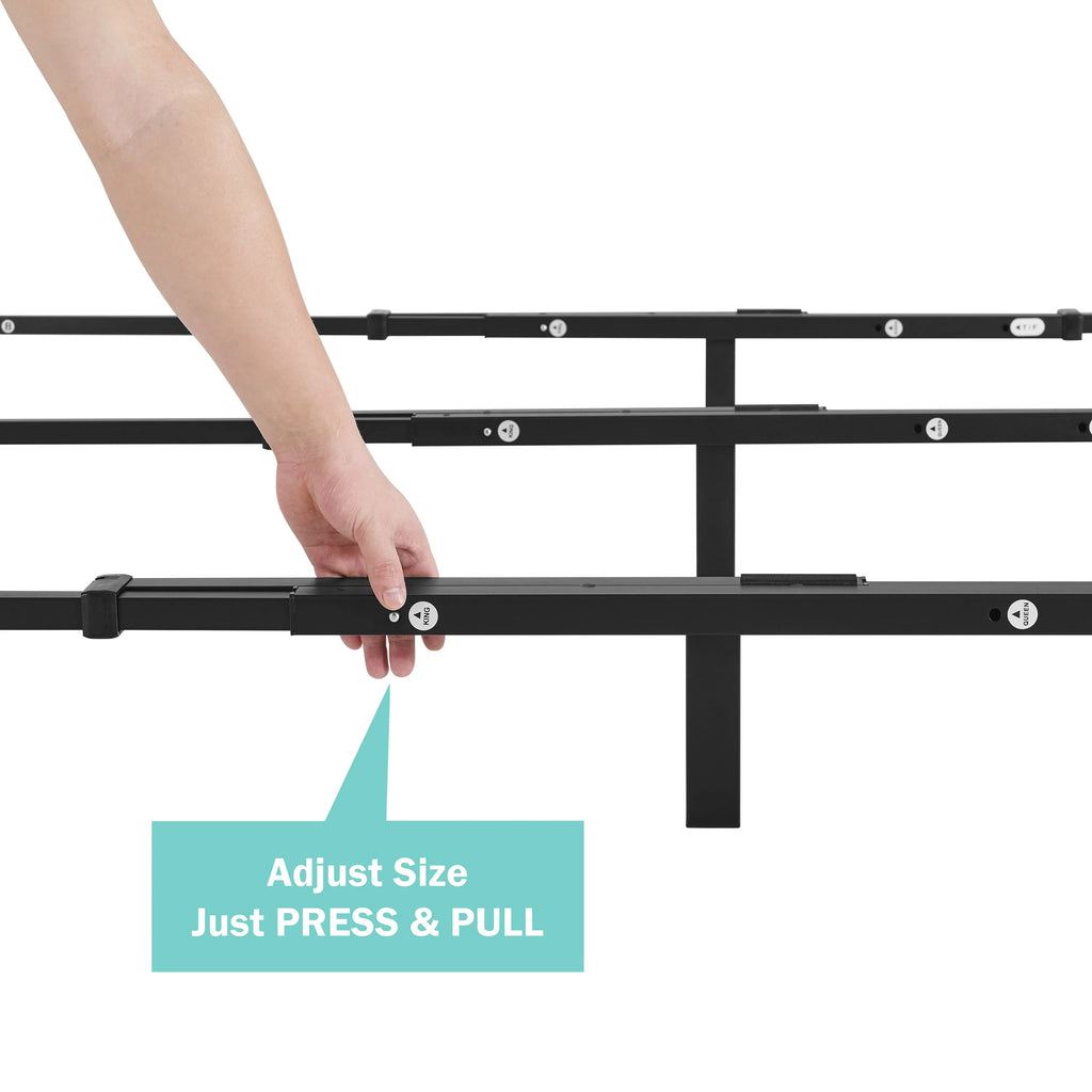 Adjustable Metal Platform Bed Frame, Black W503650
