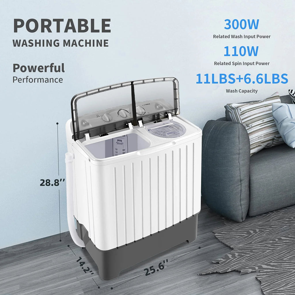 Portable Washing Machine 17.6lbs Black M8676