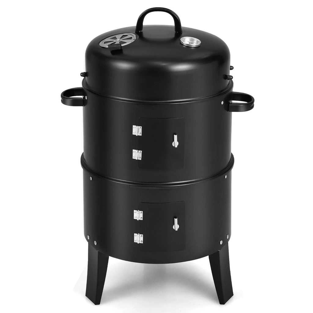 3-in-1 Vertical Charcoal Smoker Grill with 2 Layer V293057