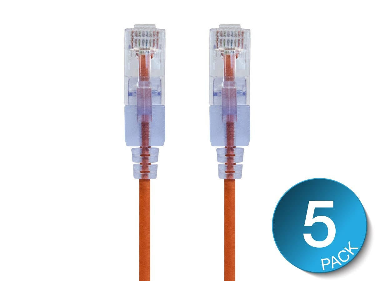 Cat6a Ethernet Network Patch Cable 1ft Orange L574643