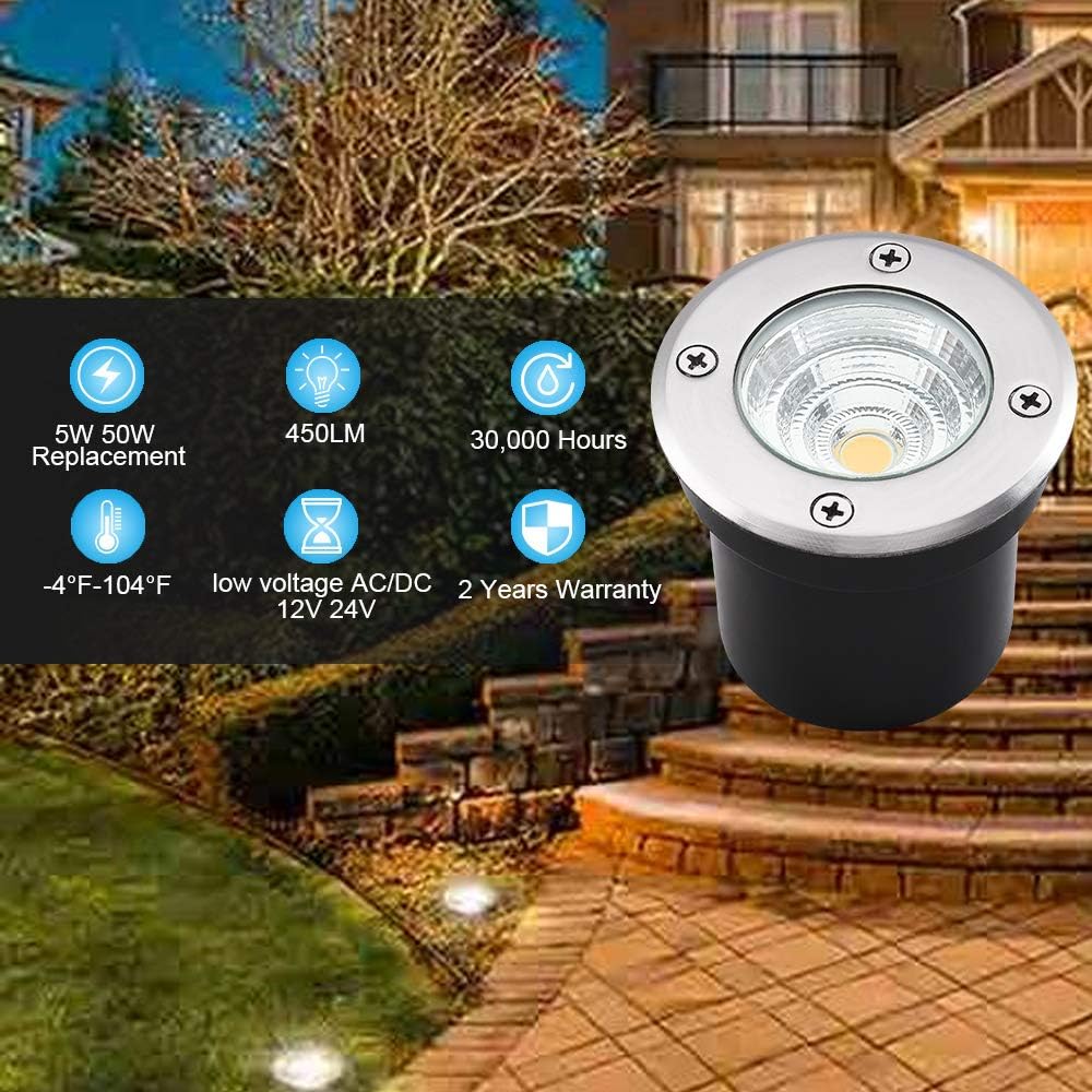 Low Voltage Waterproof 5W Warm White 3000K LED Landscape Lights 6 Pack R6837