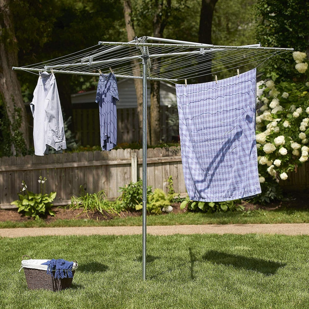 Rotary Outdoor Umbrella Drying Rack 30-Lines with 182 ft. Clothesline Y8112