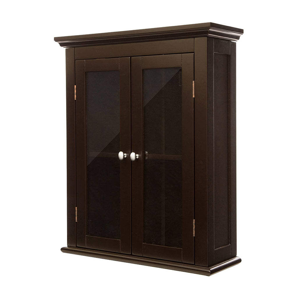 Wooden Wall Storage Cabinet with Double Doors I395409