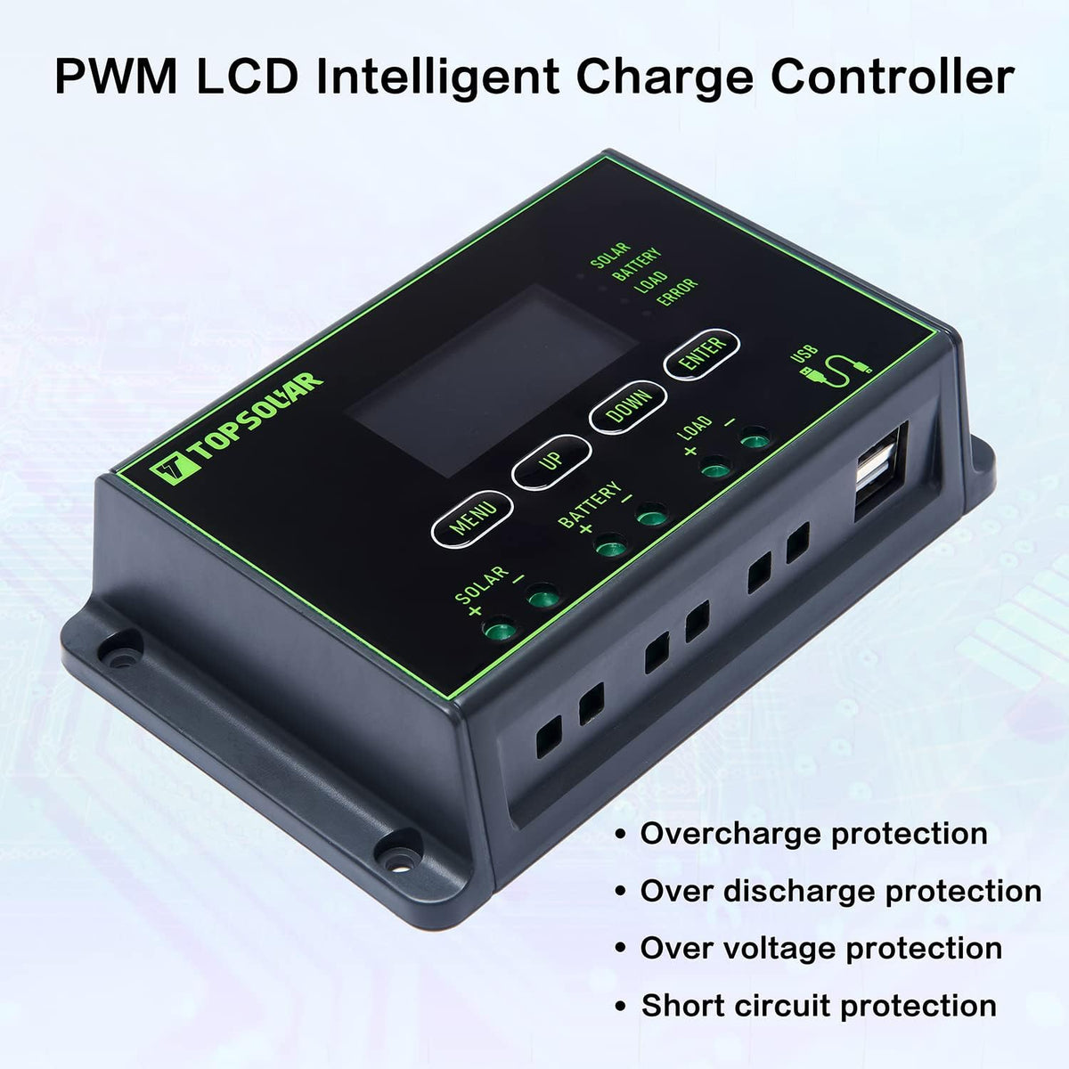 30W 12V Solar Panel Kit with 10A Waterproof Charge Controller M9286