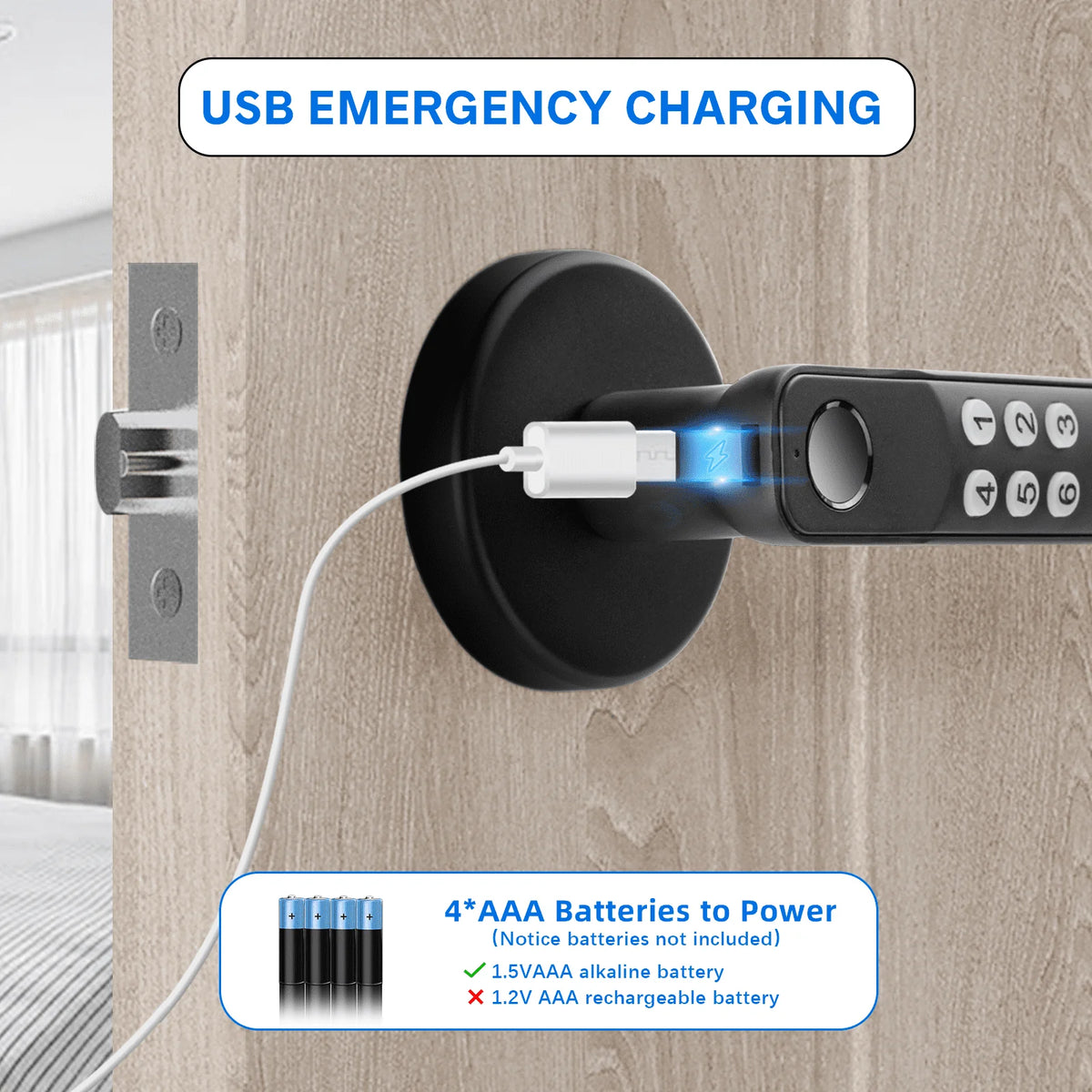 Fingerprint Keyless Entry Door Lock with Keypad E461