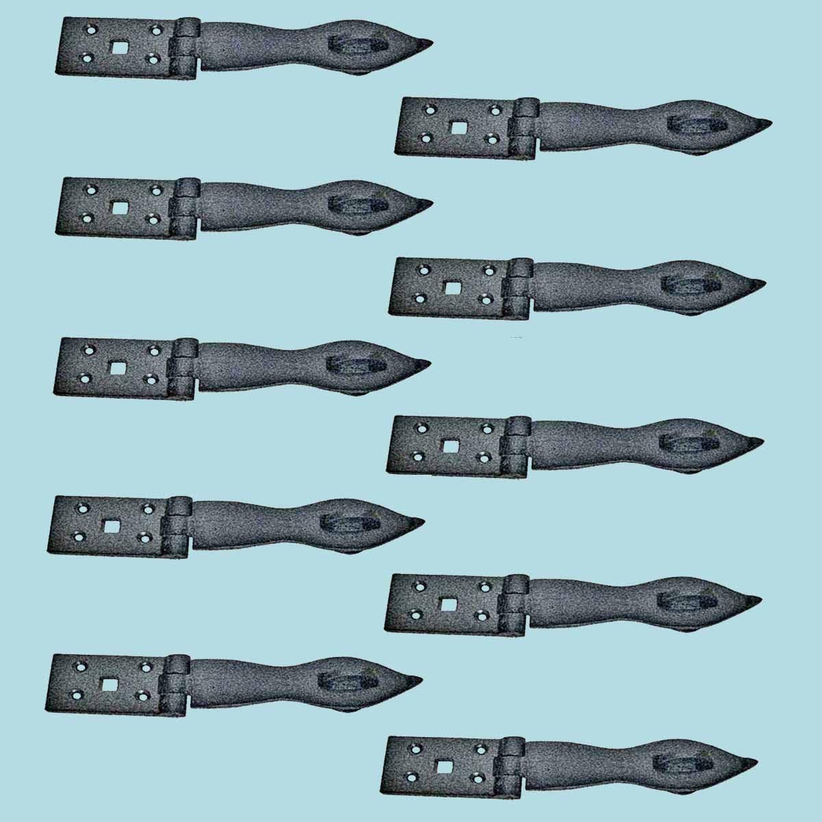 Black Wrought Iron Hasp Lock 8.5 X 1.75 Powder Coated Pack of 10 S272631