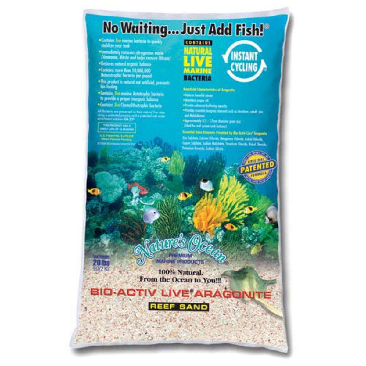 Natural White Live Aragonite Reef Sand 20 lbs S789651