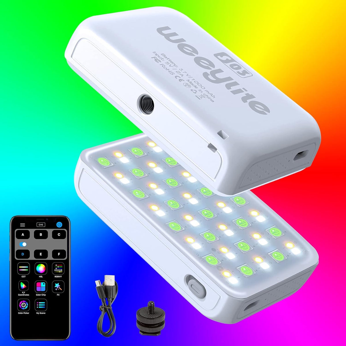 Portable Pocket RGB LED Video Light 2800-6800K N116