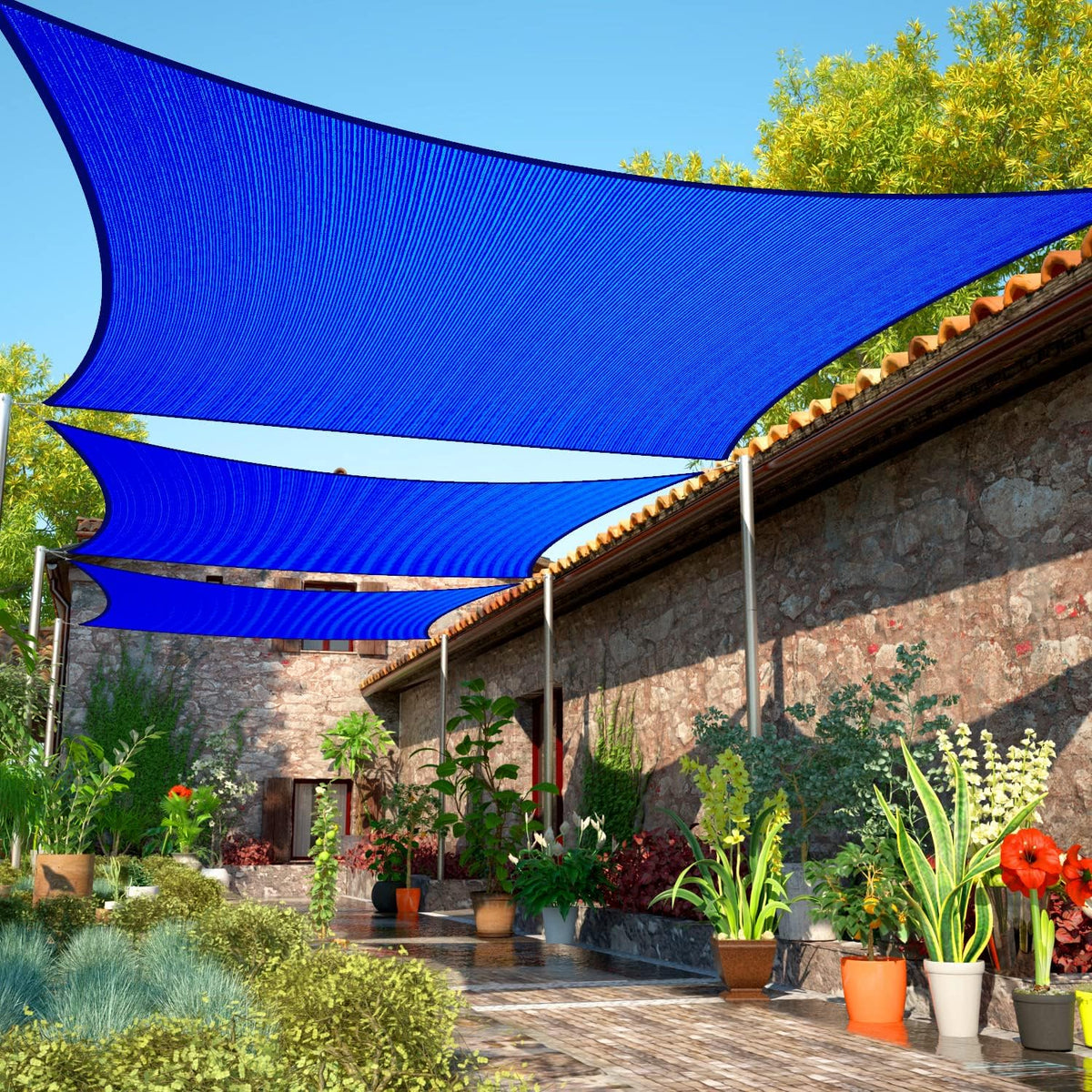 14' x 20' Beige Rectangle Sun Shade Sail T472