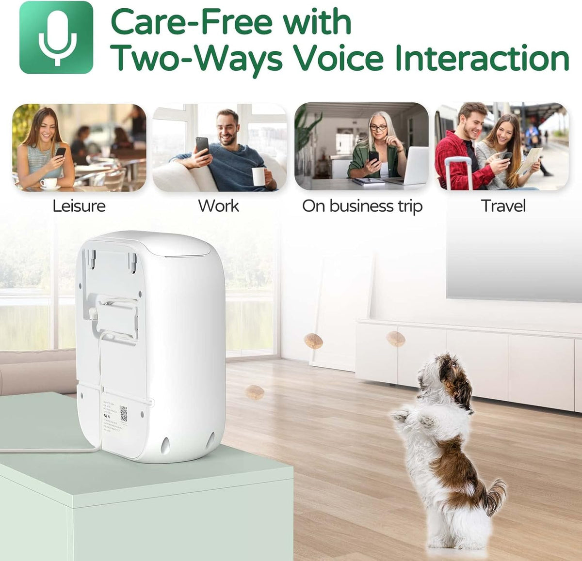Dog Treat Dispenser Camera with Two-Way Audio Night Vision C2388