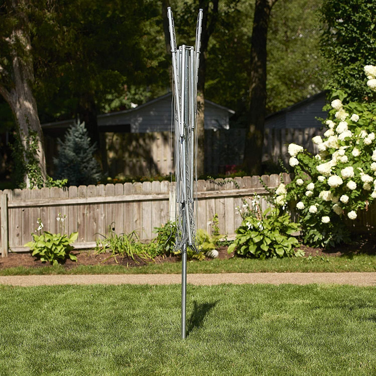 Rotary Outdoor Umbrella Drying Rack 30-Lines with 182 ft. Clothesline Y8112