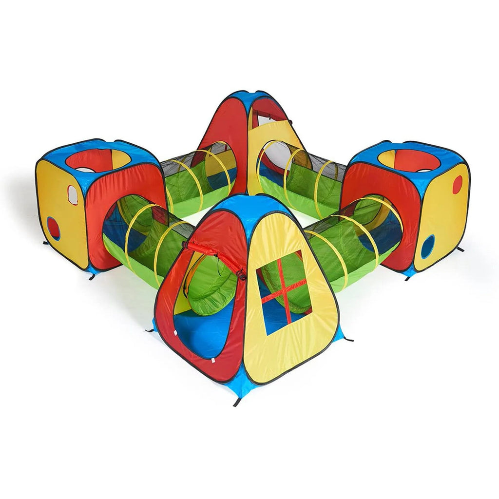 8 in 1 Pop Up Children Play Tent House with 4 Tunnel J30695