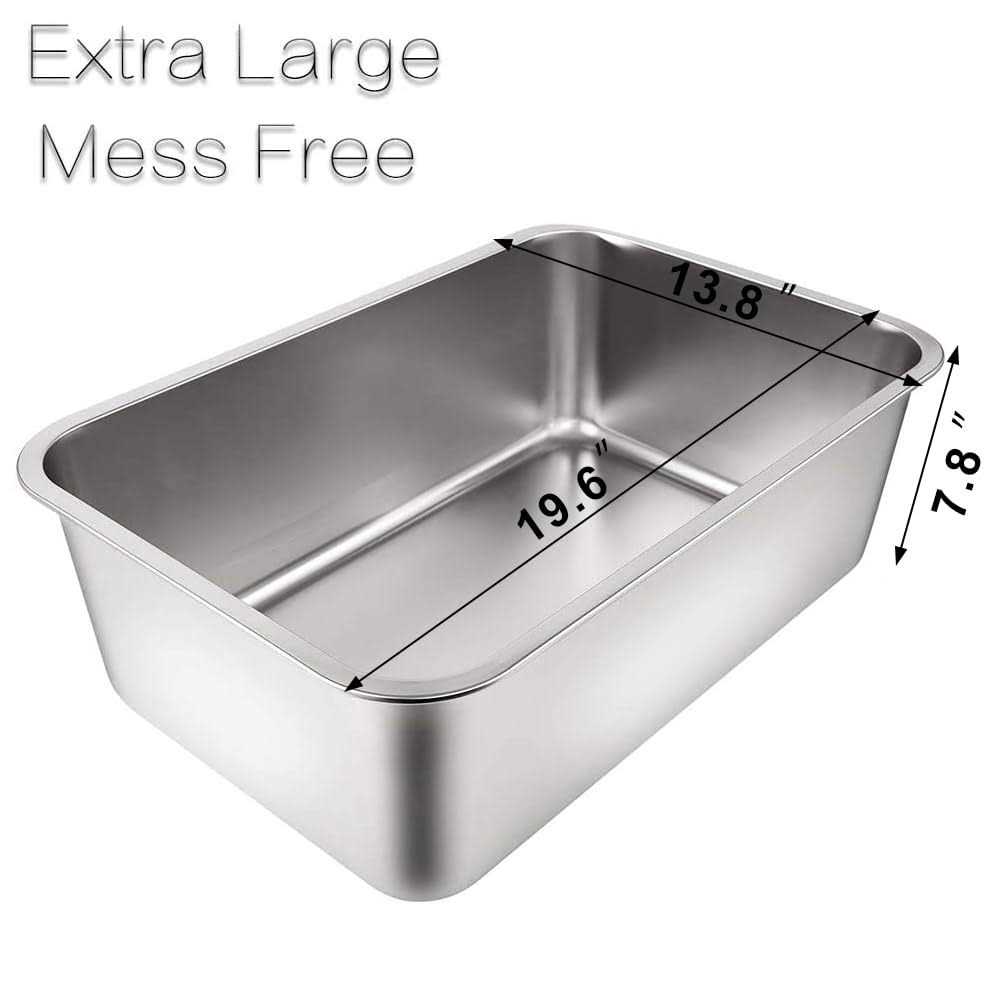 Stainless Steel Litter Box with High Sides P12256