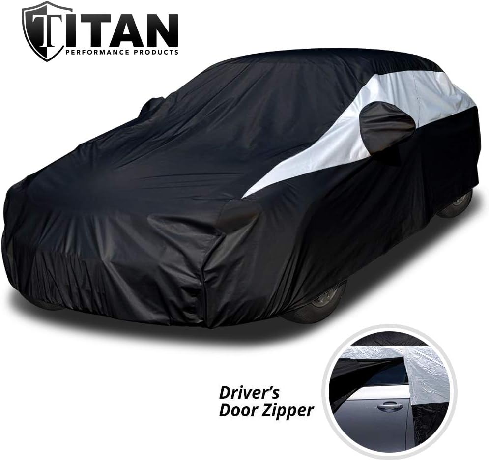Jet Black Poly 210T Car Cover for Sedans A3432