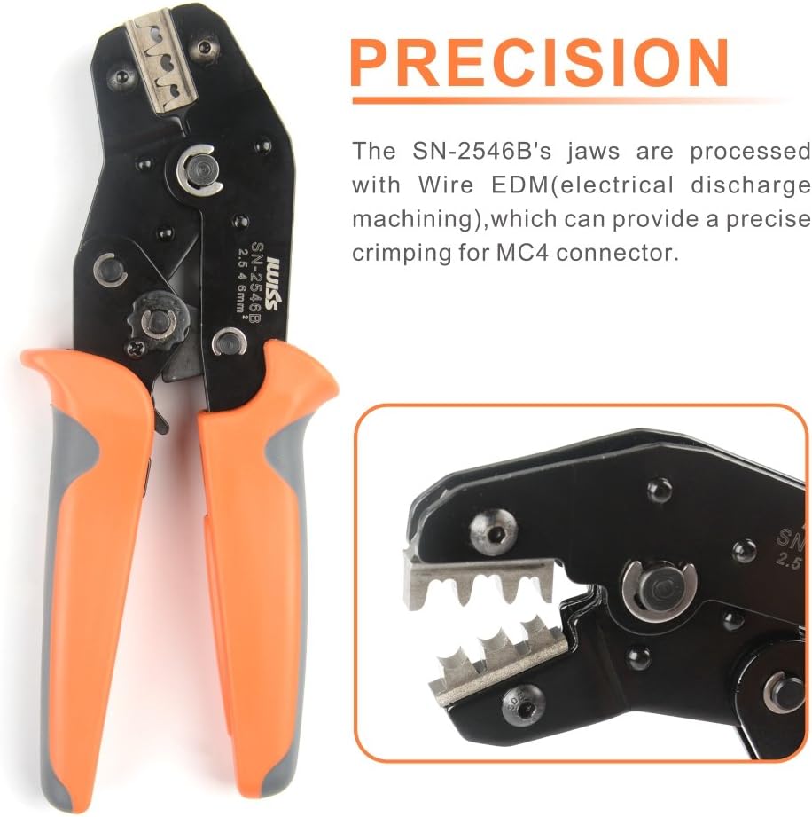 Solar PV Cable Crimping Tool Kit with Stripper, Cutter, Spanner and Connectors U918