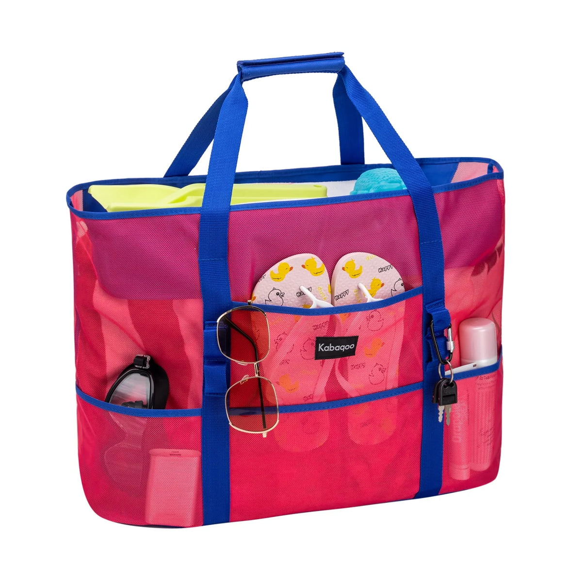 Orange Mesh Tote Bag with Zip and Pocket V808323