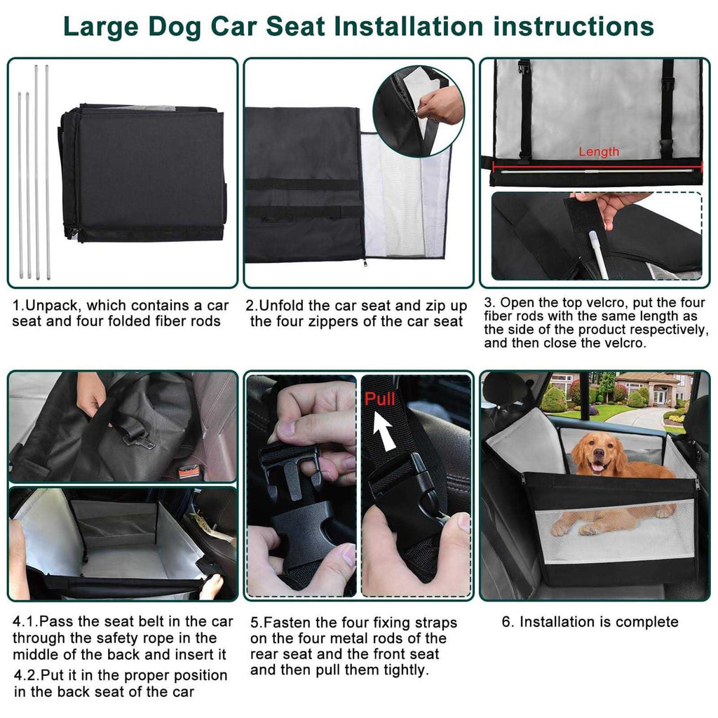 Extra Large Dog Booster Car Seat with Seat Extender C1586