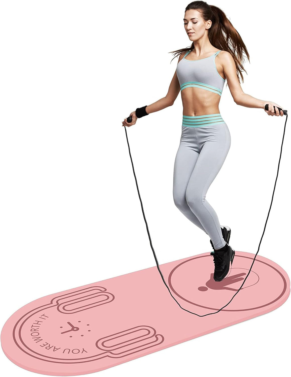 8mm Non-Slip Exercise Mat with Carrying Bag W361748