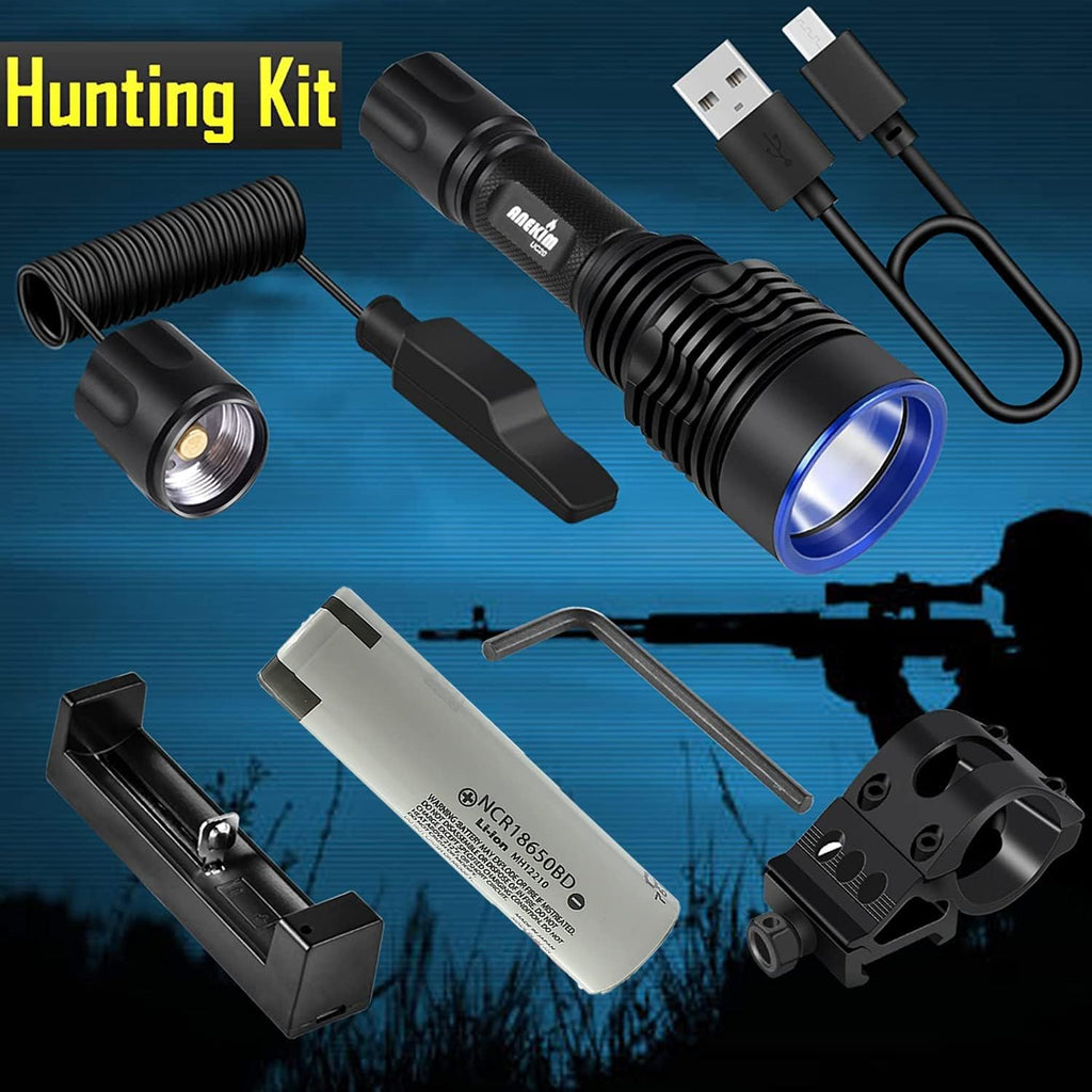 Green Tactical Flashlight Rechargeable Picatinny Mount L41911