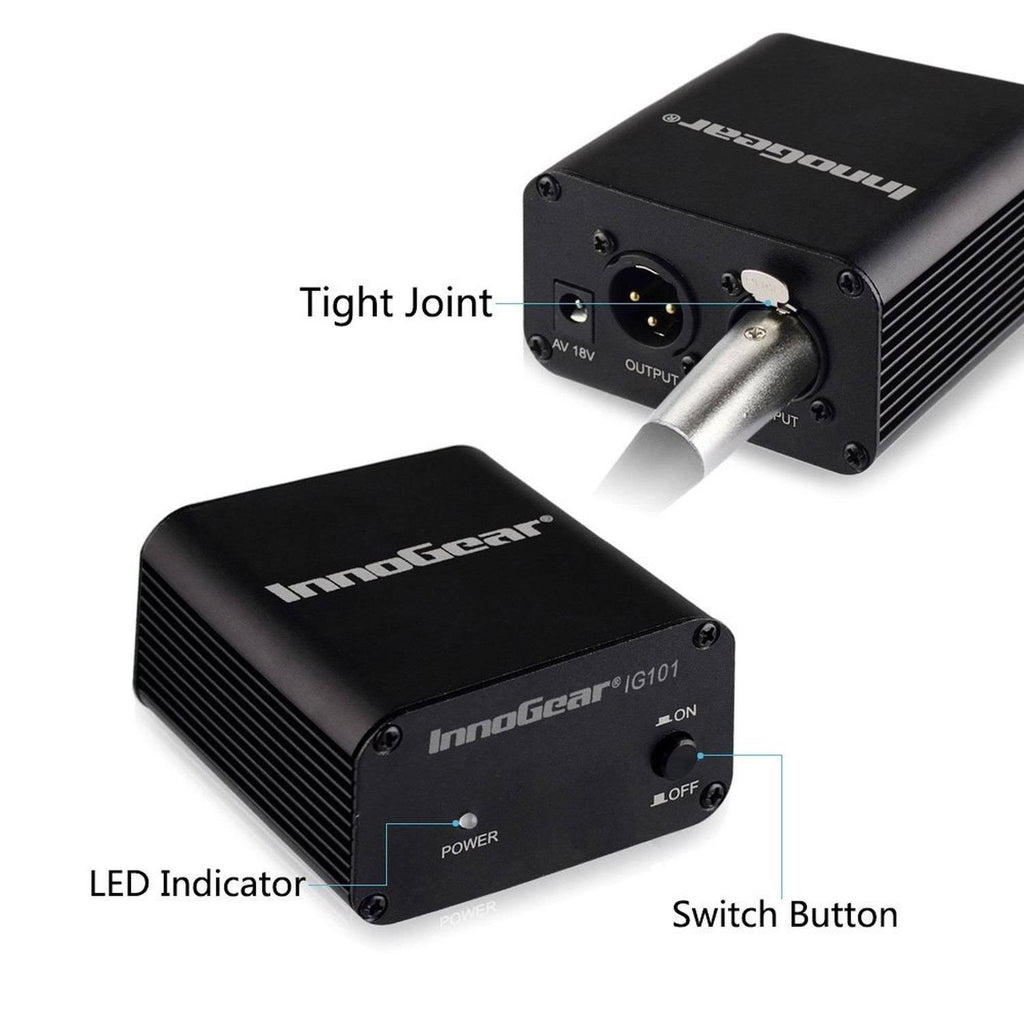 48V Phantom Power Supply with XLR Cable and Adapter H45796