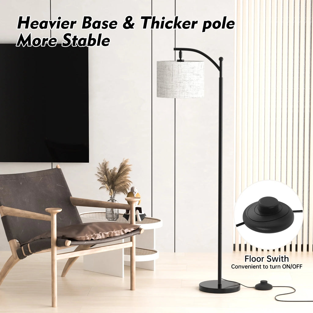Floor Lamp with 3 Color Temperatures Linen Shade J824