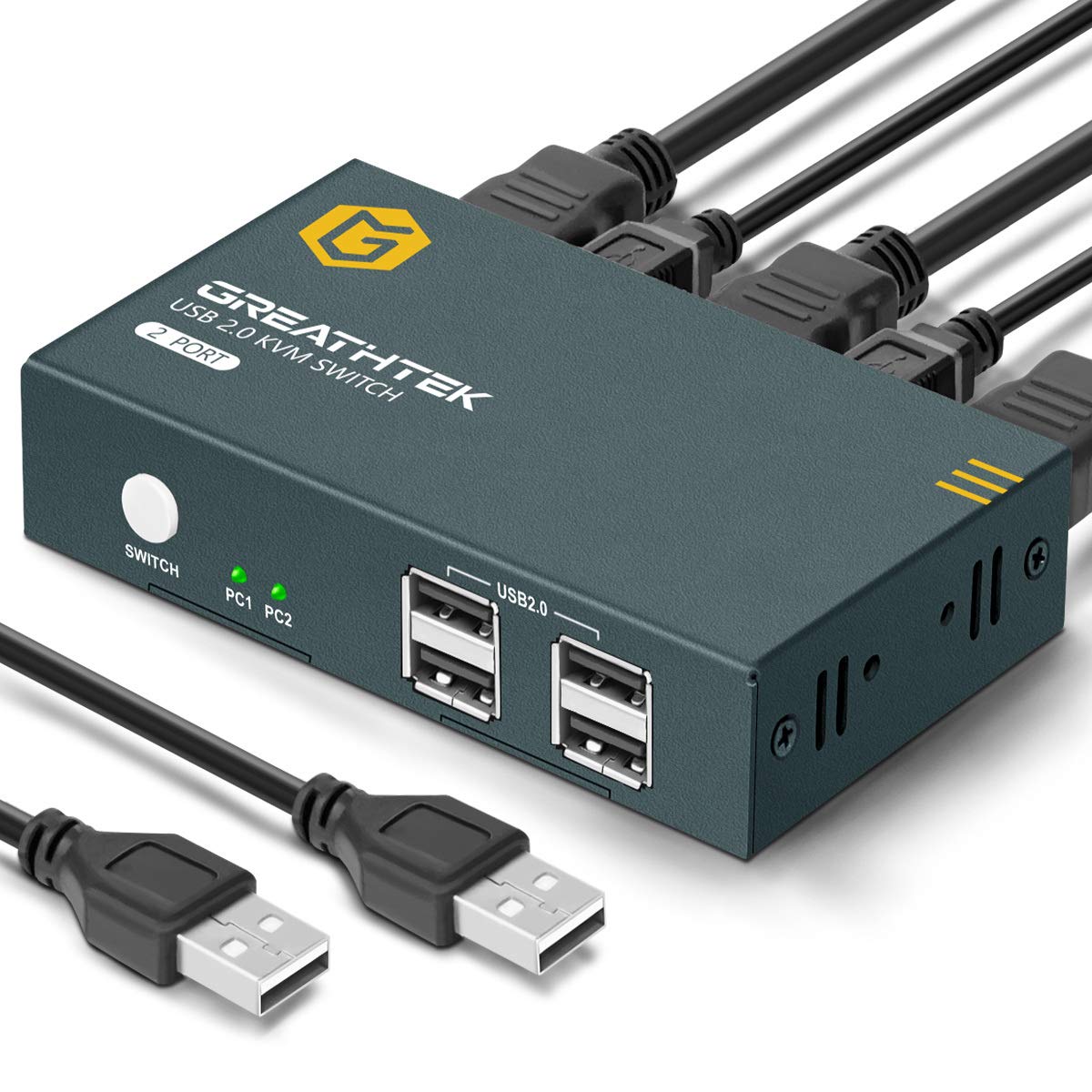 HDMI KVM Switch 2 Port 4K with USB and HDMI Cables R649242