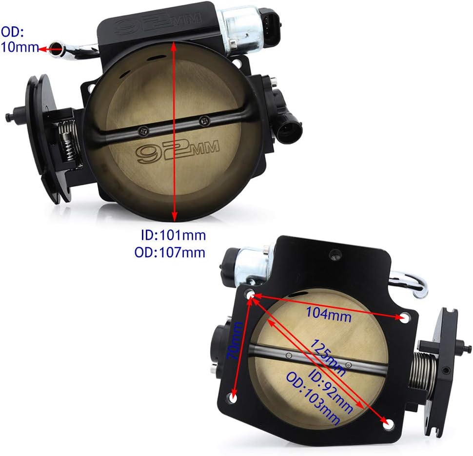 Black 92mm Throttle Body L665599