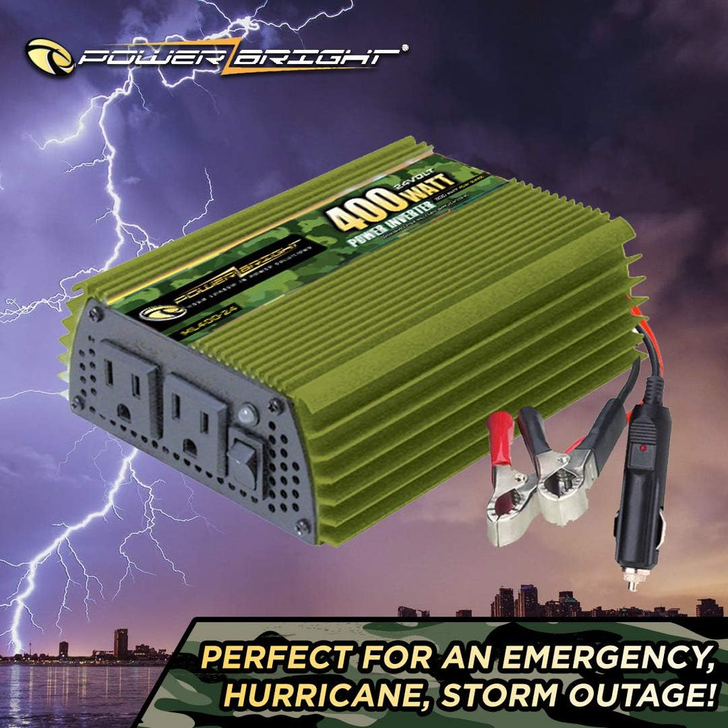 400 Watt 24V Modified Sine Wave Power Inverter with Dual 110V AC Outlets Z39228