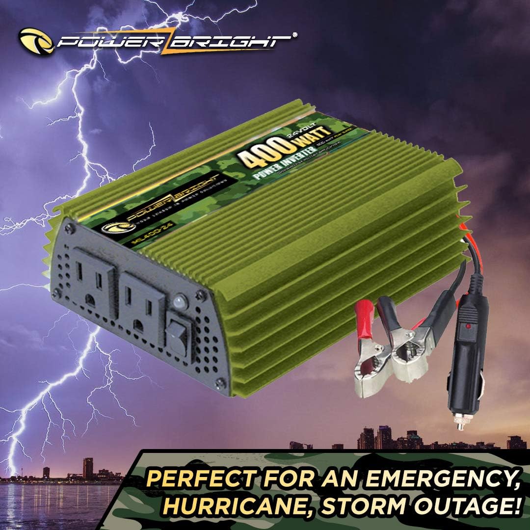 400 Watt 24V Modified Sine Wave Power Inverter with Dual 110V AC Outlets Z39228
