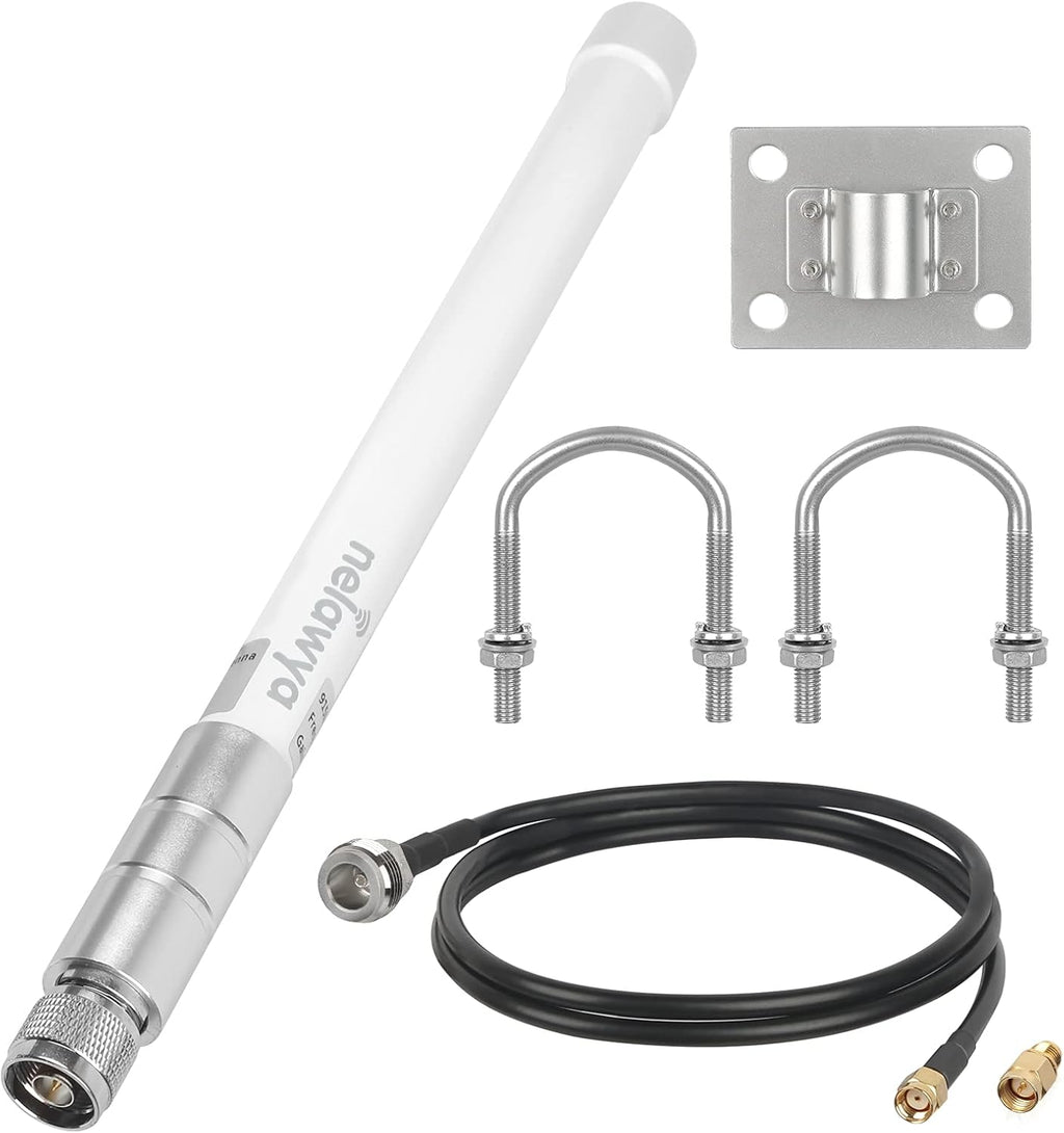 8dBi LoRa Antenna 915Mhz Omni-Directional with 10ft LMR200 Cable White 110cm E28994