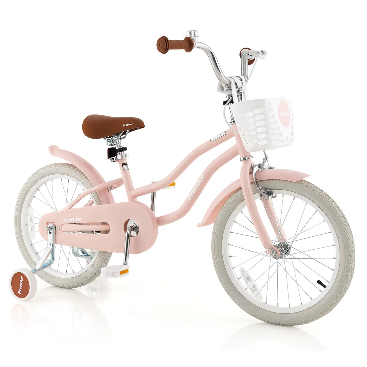 18'' Kids Bike with Training Wheel Kickstand Pink P146
