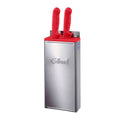 Stainless Steel Enclosed 12" Knife Rack with Red Insert I228870
