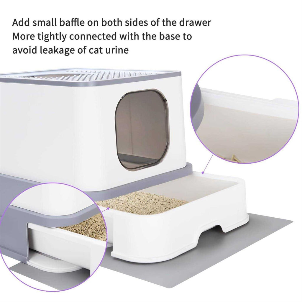 Large Top Entry Anti-Splashing Cat Litter Box with Lid K26675