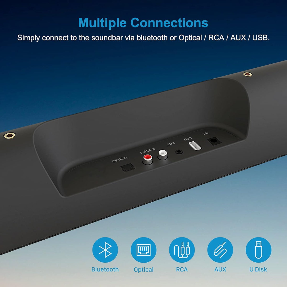 Wired and Wireless Bluetooth Sound Bar T6237