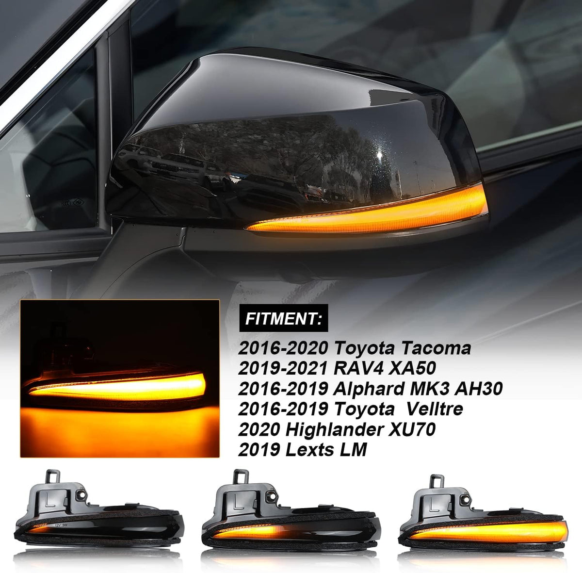 Smoked Led Mirror Turn Signal Indicator Lights M4657
