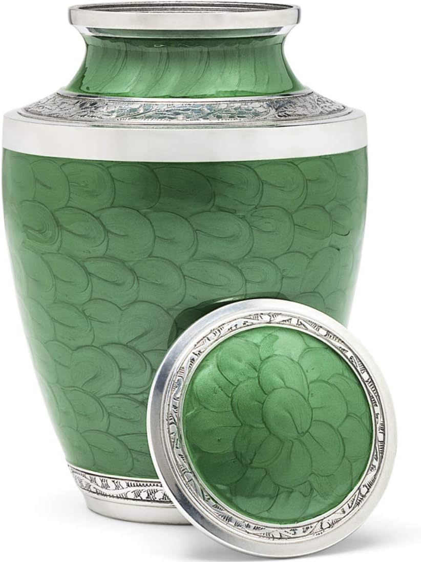 Handcrafted Cremation Urn for Human Ashes with Velvet Bag B278642