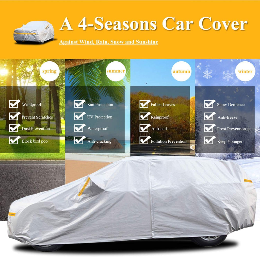SUV Car Cover Waterproof All Weather 6 Layers with Zipper Cotton Z661