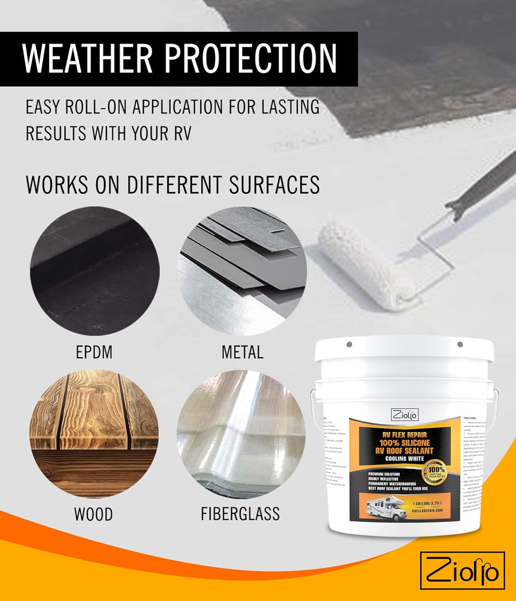 White 4-inch x 50 Foot Roll RV Flex Repair Tape Q521